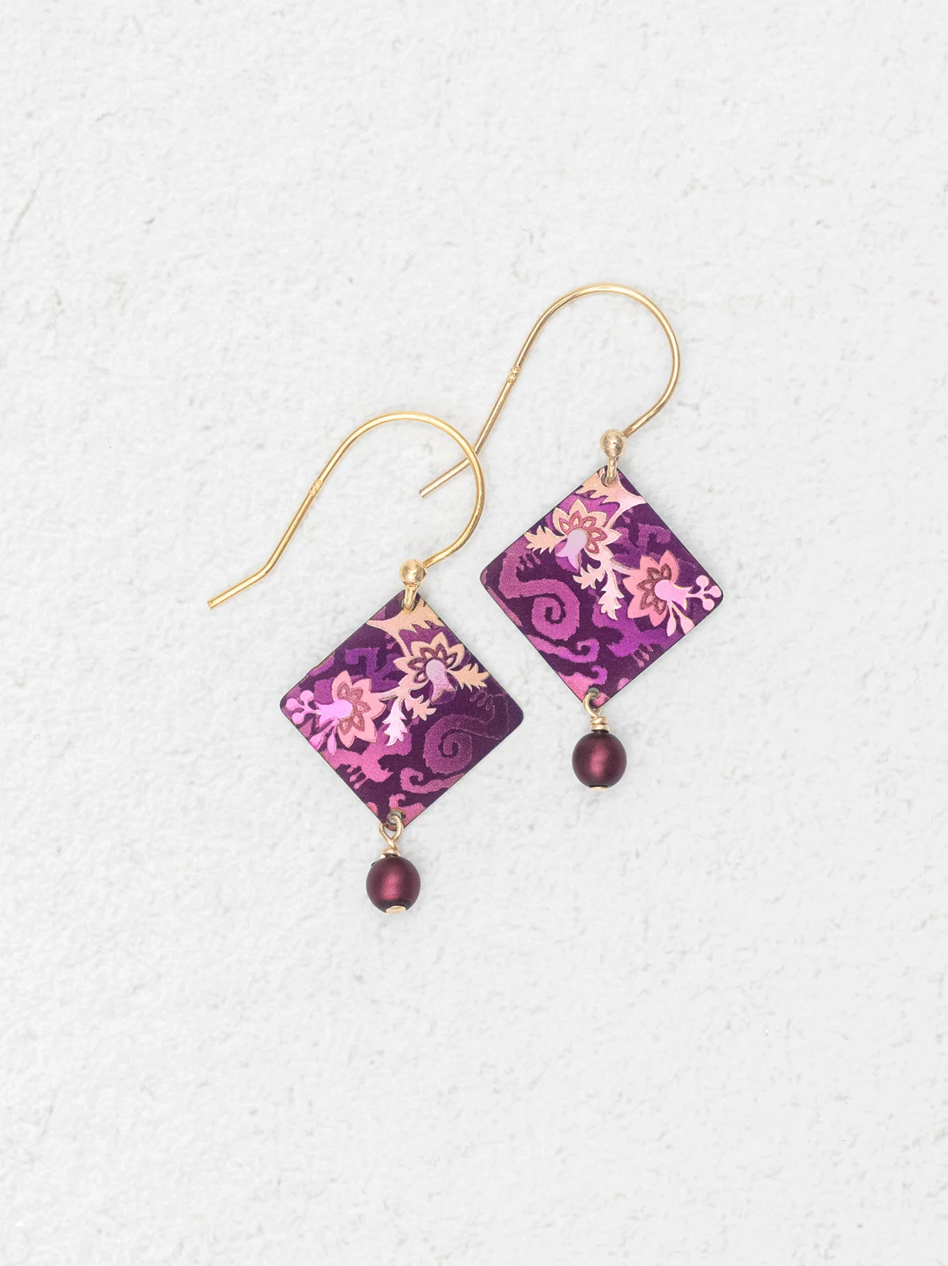 Garden Soiree Earrings in "Vintage Burgundy" - Heart of the Home Inc