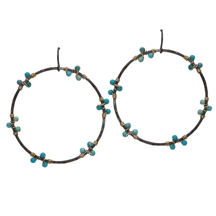 Water Droplet Hoop Earrings - Heart of the Home Inc