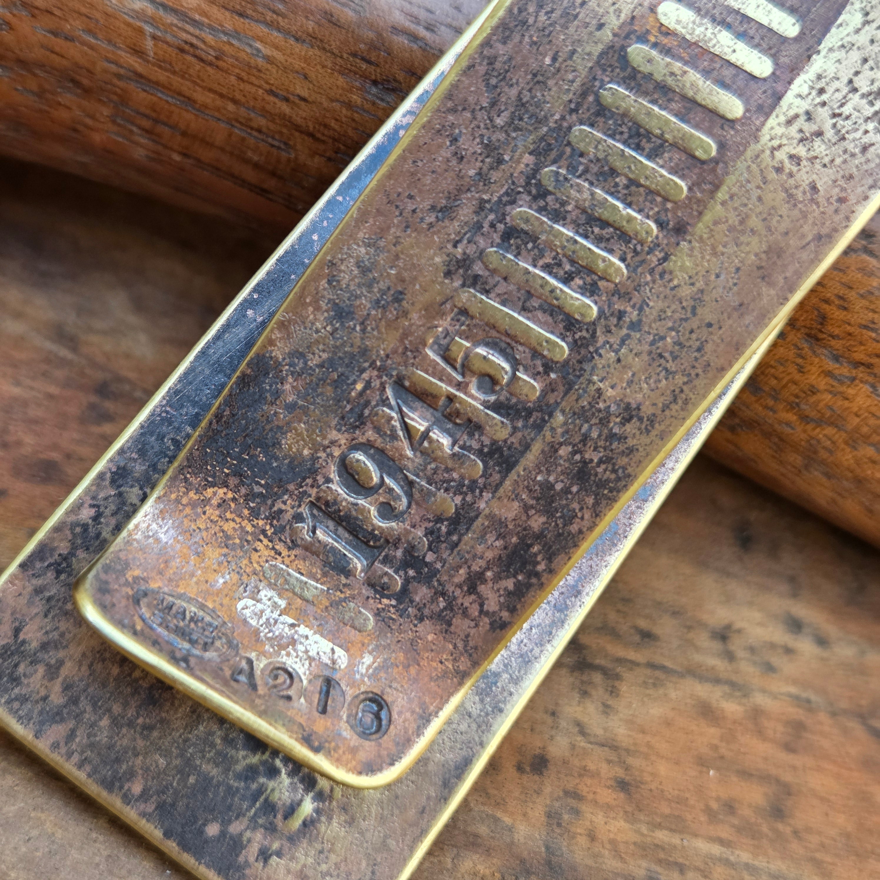 WWII Shell Casing & Coin Money Clip - 5 Centavo