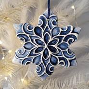Snowflake XII Ceramic Ornament - Heart of the Home LV