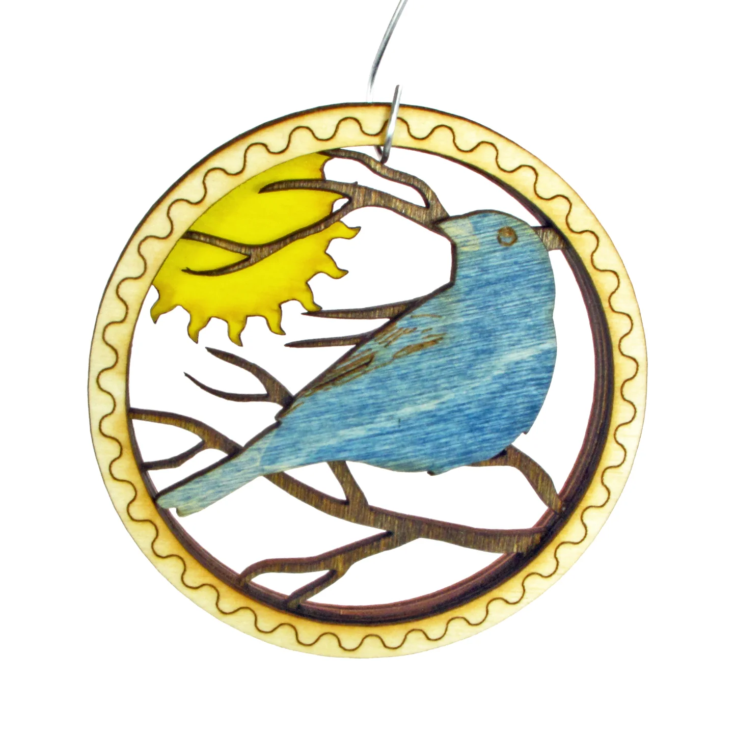 Indigo Bunting Layered Ornament - Heart of the Home LV