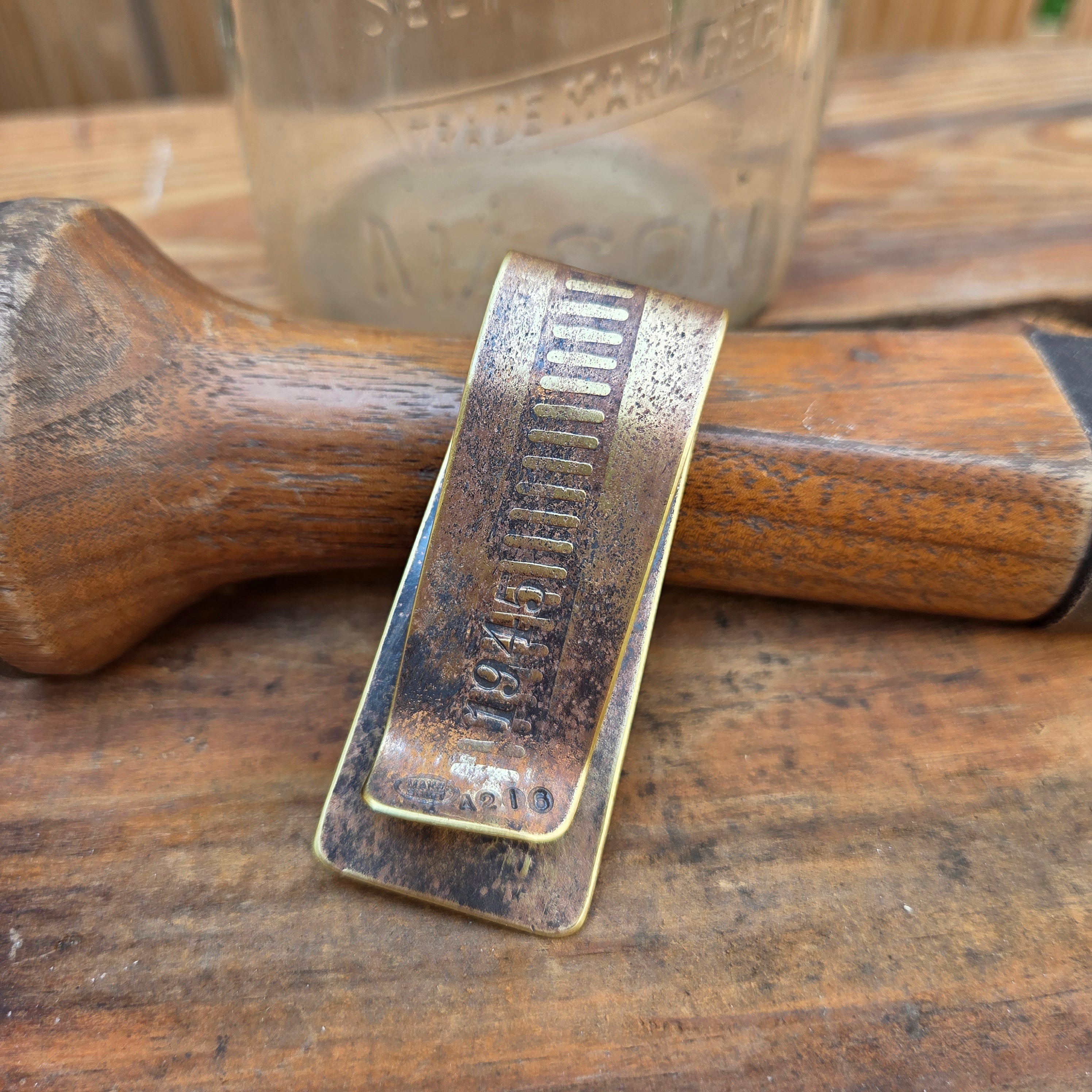 WWII Shell Casing & Coin Money Clip - 5 Centavo