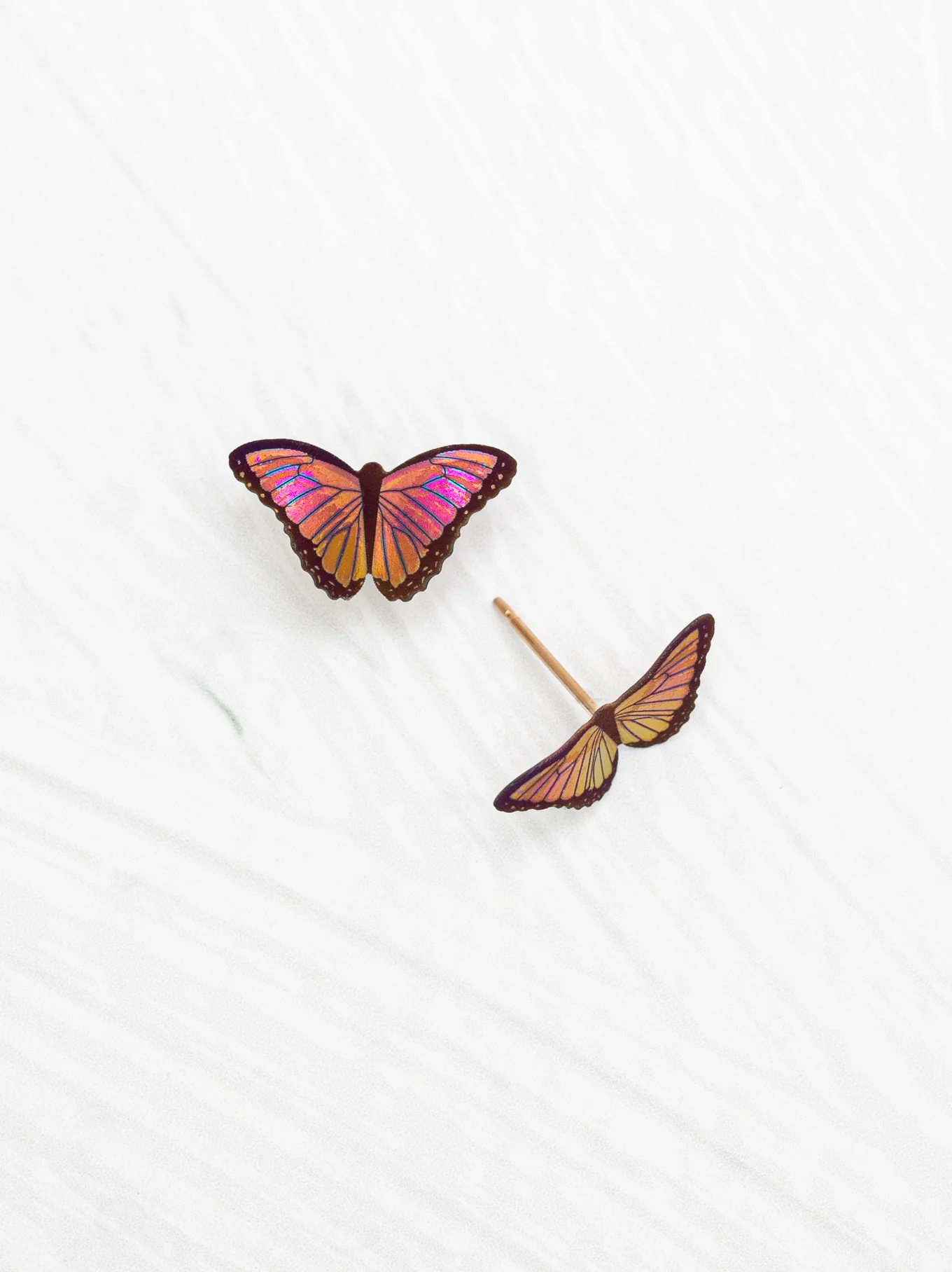 Bella Butterfly Post Earrings in Living Coral