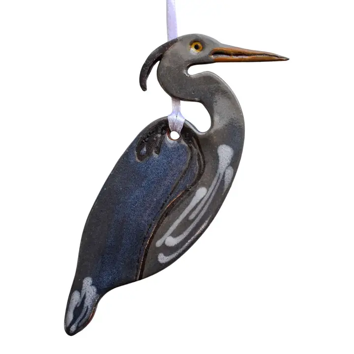Great Blue Heron Clay Ornament