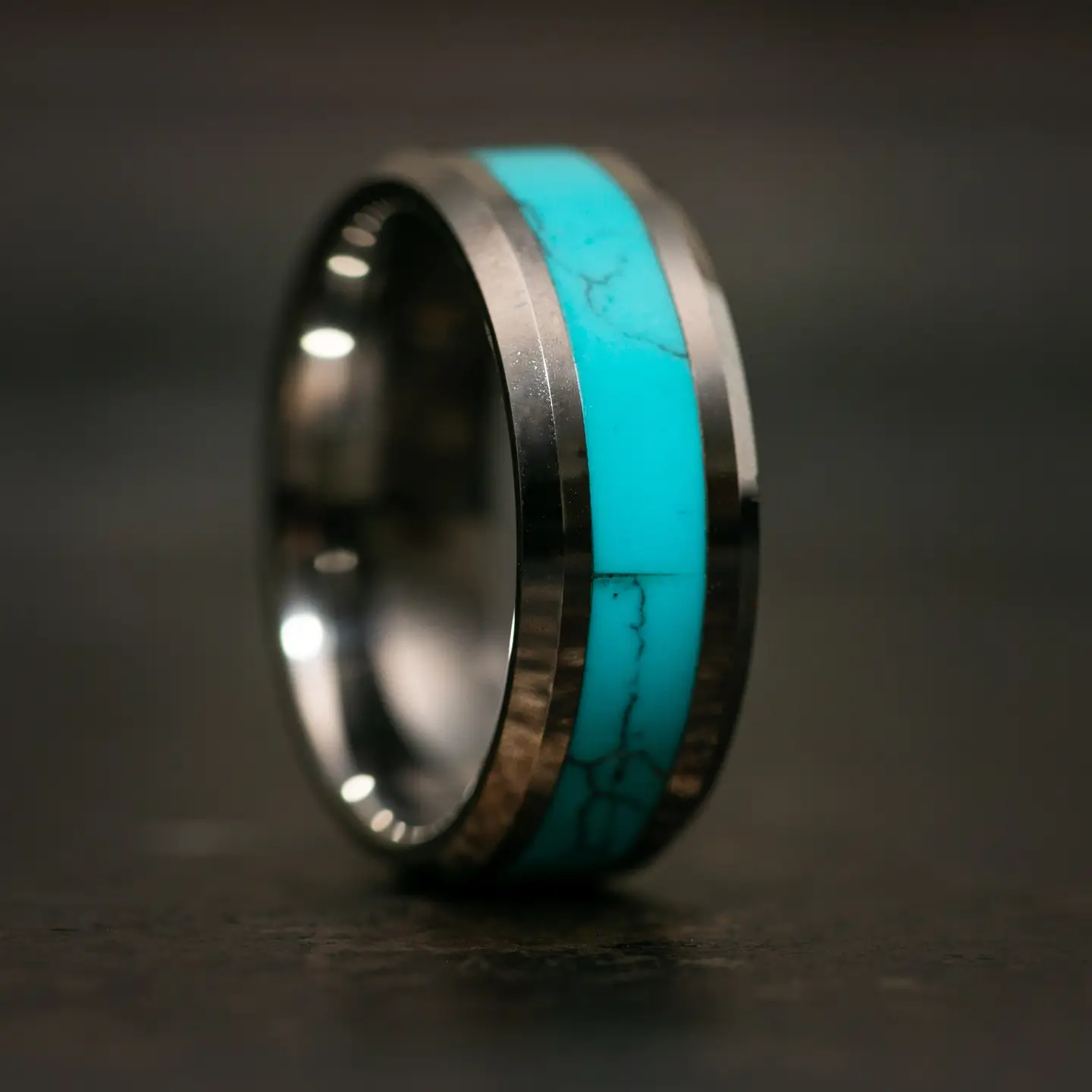 Turquoise Inlay Tungsten Carbide Ring