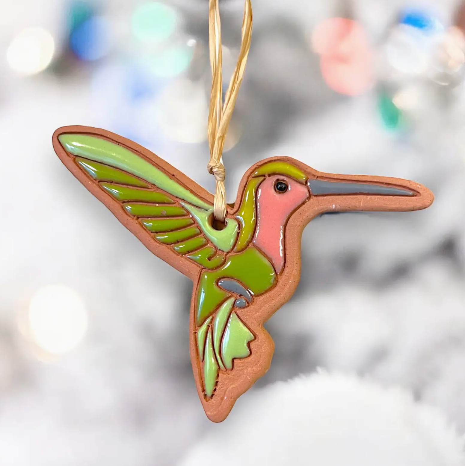 Green Hummingbird Ornament