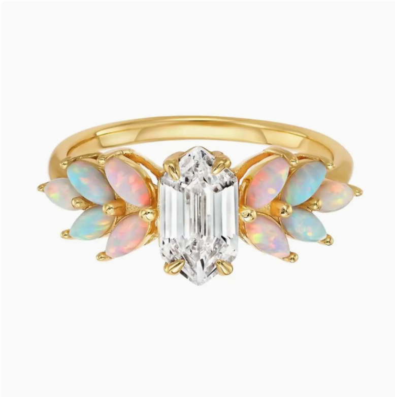 Rose Gold Opal Ombre Candy Ring - Heart of the Home Inc