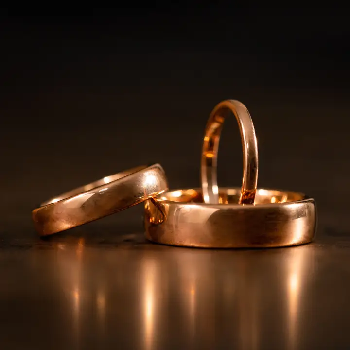 18k Rose Gold Tungsten Ring (4mm)