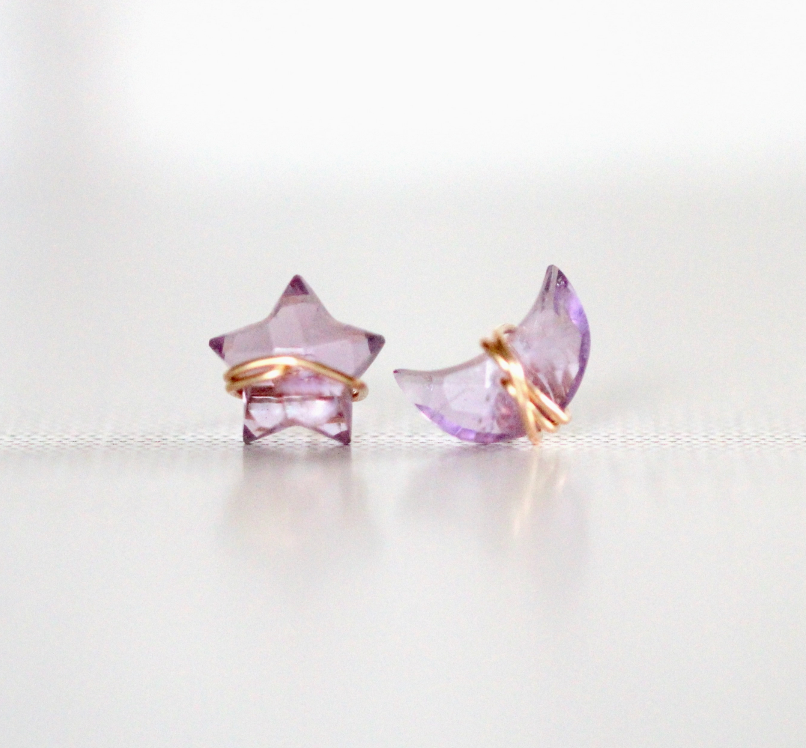 Moonbeam & Stardust Earrings in Amethyst - Heart of the Home Inc