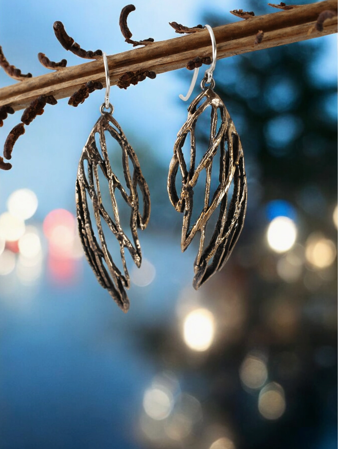 Warm Palm Small Wing French Hook Earrings