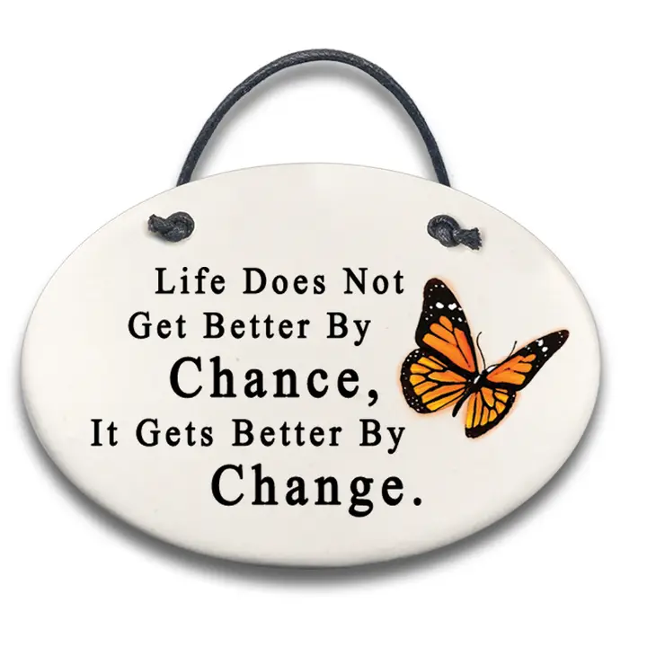 "Life Does Not..." Ceramic Plaque - Heart of the Home LV