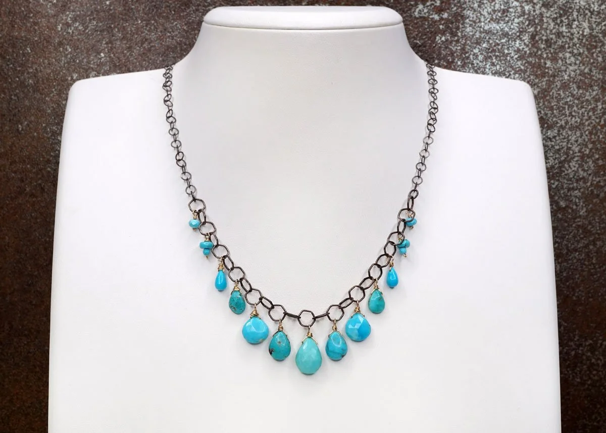 Turquoise Cascade Necklace - Heart of the Home Inc
