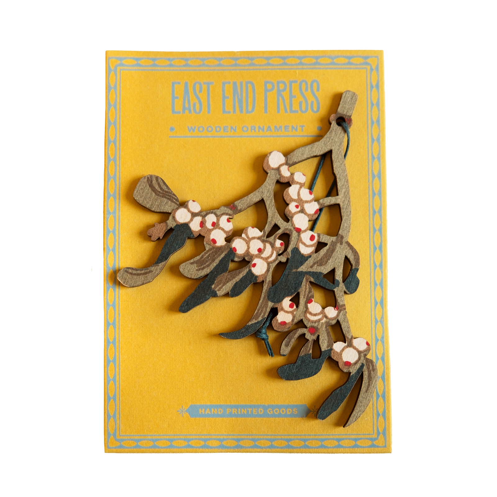 Mistletoe Wooden Ornament - Heart of the Home Inc