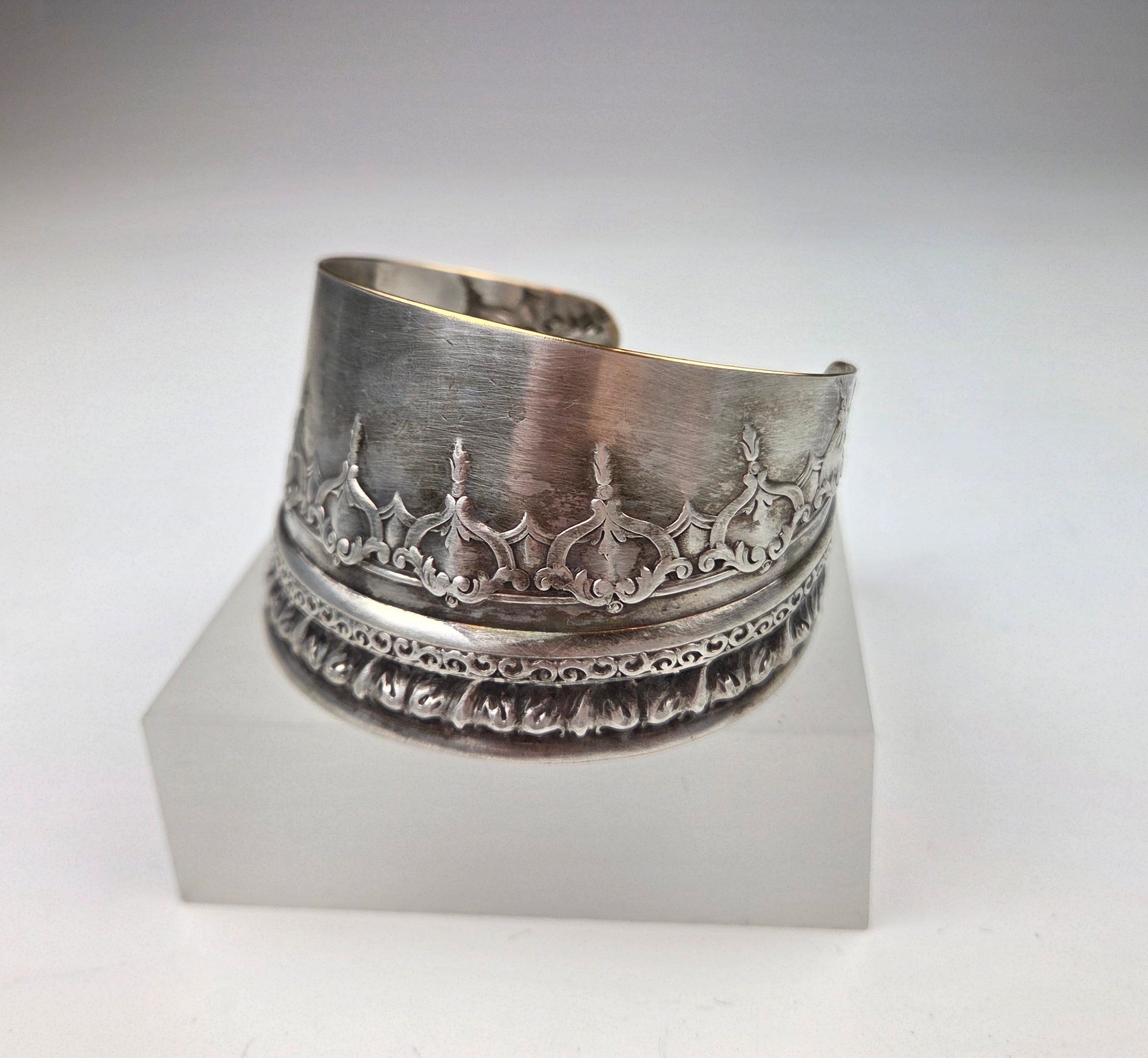 Silver Tea Tray Cuff Bracelet - Heart of the Home Inc