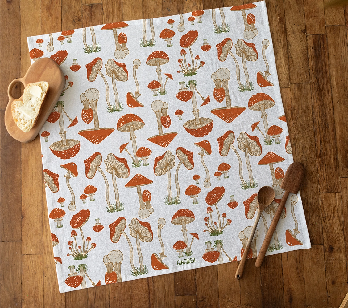 Enchanted Toadstool Tea Towel - Heart of the Home Inc