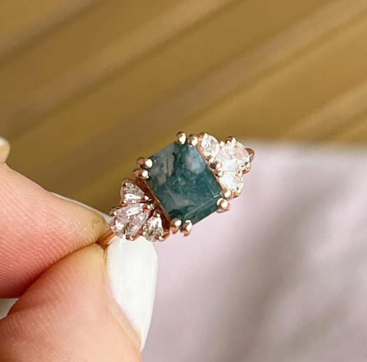 Empress Agate Ring in Rose Gold - Size 6 - Heart of the Home Inc