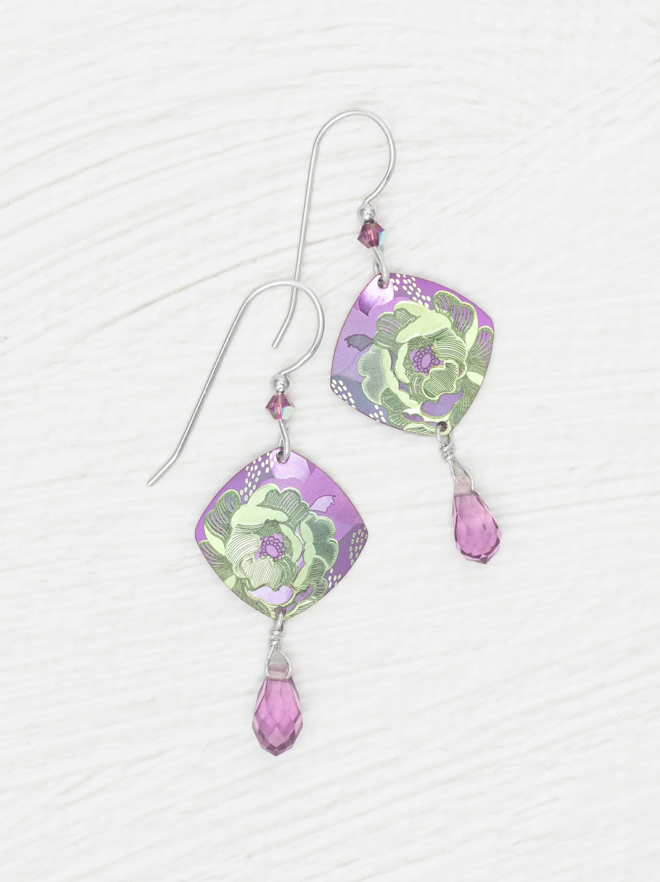 Elena Earrings in Violet - Heart of the Home Inc
