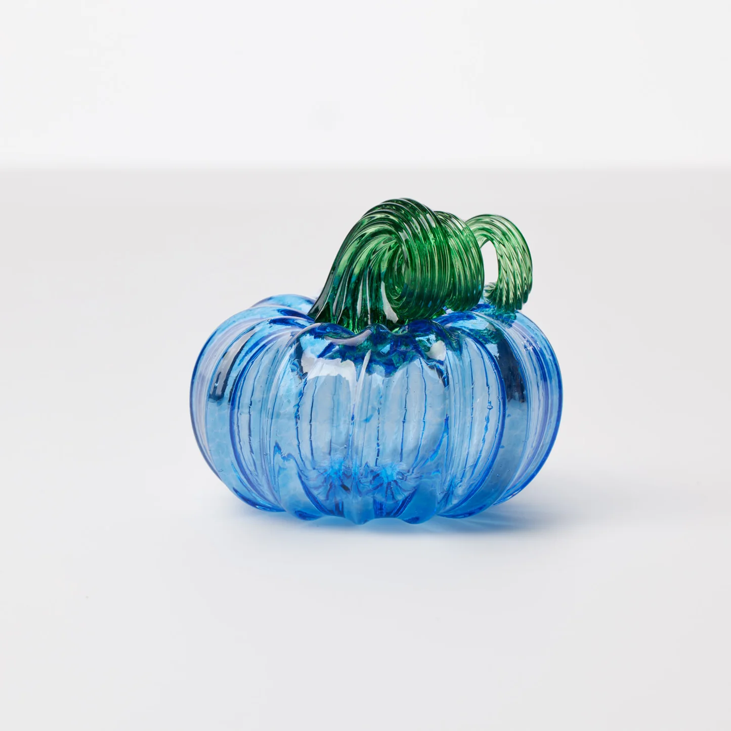 Blue Mini Glass Pumpkin - Heart of the Home Inc
