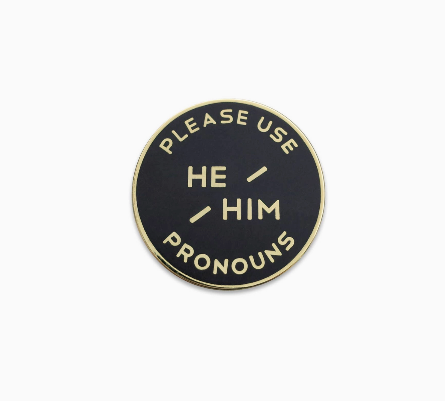 He/Him Circular Enamel Pin - Heart of the Home LV
