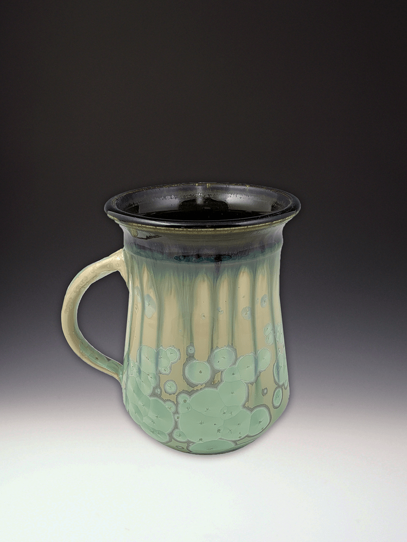 Mug in Patina Dark Olive Glaze - Heart of the Home LV