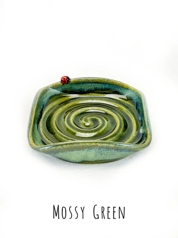 Mossy Green Soap Dish - Heart of the Home Inc