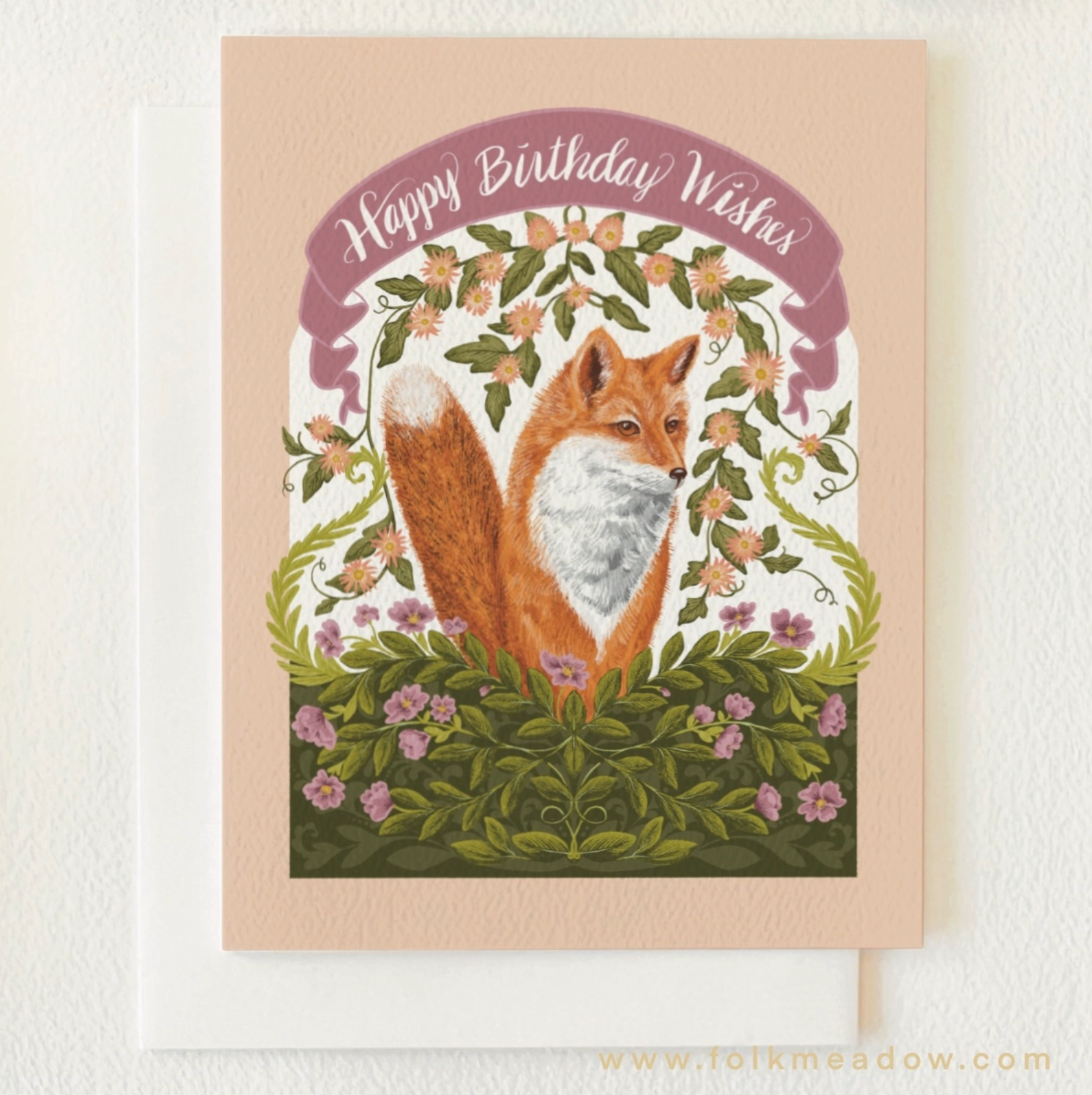 Fox in the Flowerbed Birthday Card - Heart of the Home Inc