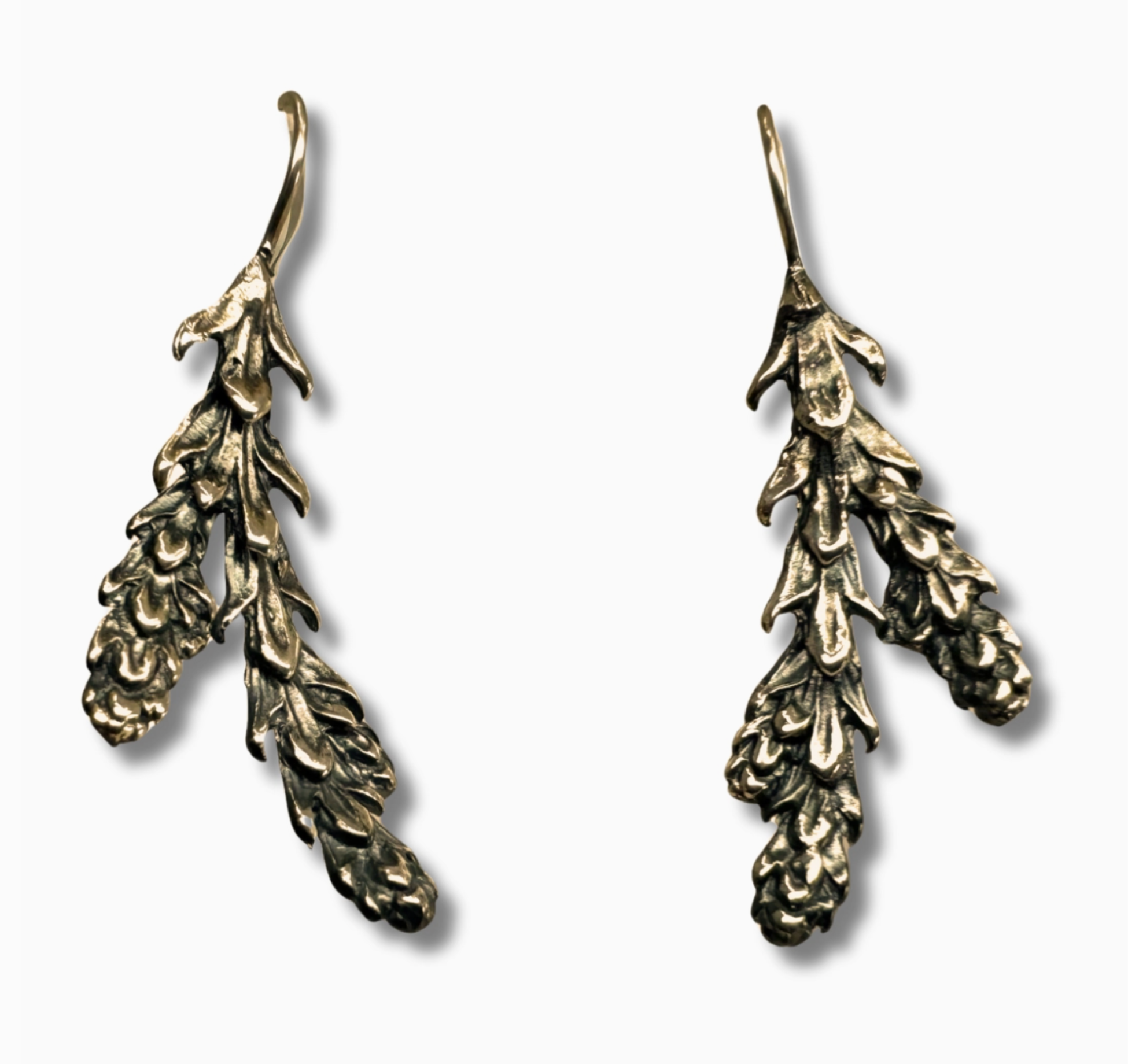 Warm Deerhorn Cedar Medium French Hook Earrings