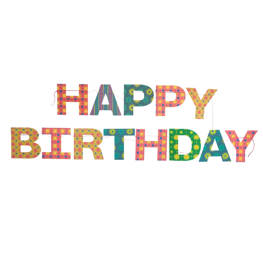 Bright Happy Birthday Letters Garland - Heart of the Home Inc