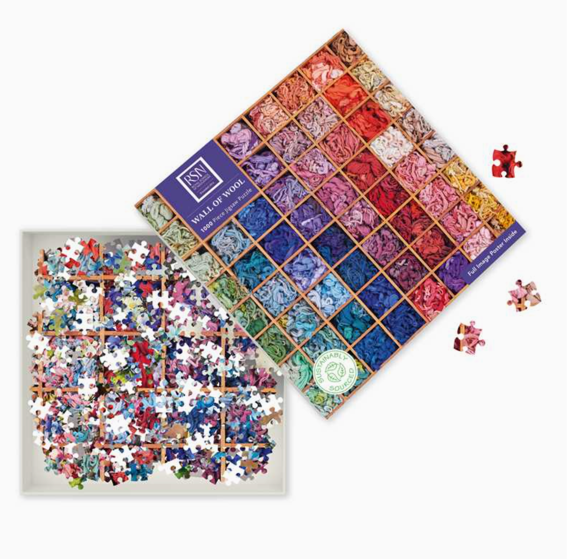 Adult Sustainable Jigsaw Puzzle: Royal School of Needlework: Wall of Wool - Heart of the Home Inc
