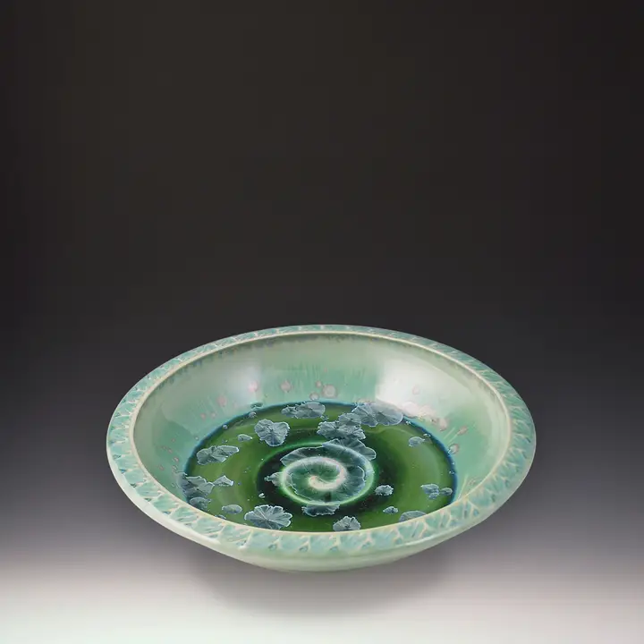 Patina Green Small Tex Ceramic Platter - Heart of the Home Inc