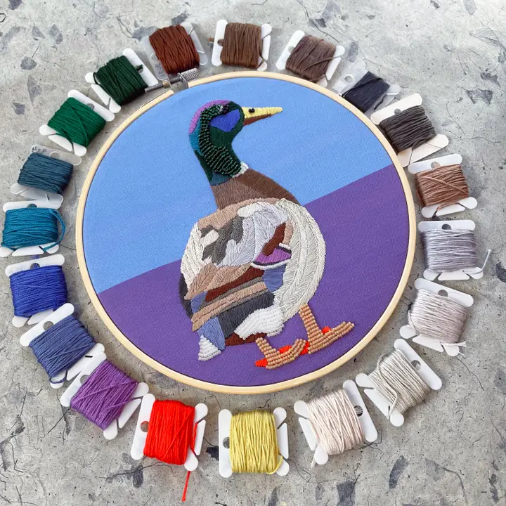 Mallard Duck Embroidery & Beadwork Kit