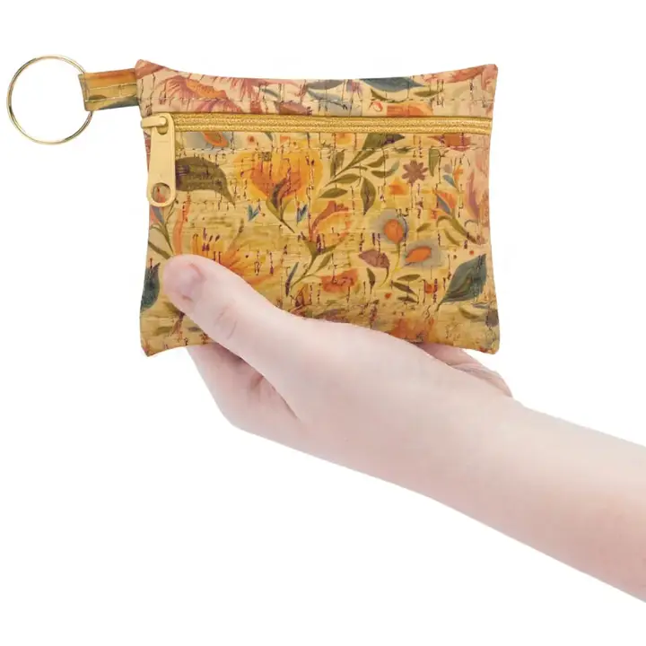Hearts in Bloom Key Chain Cork Pouch - Heart of the Home Inc