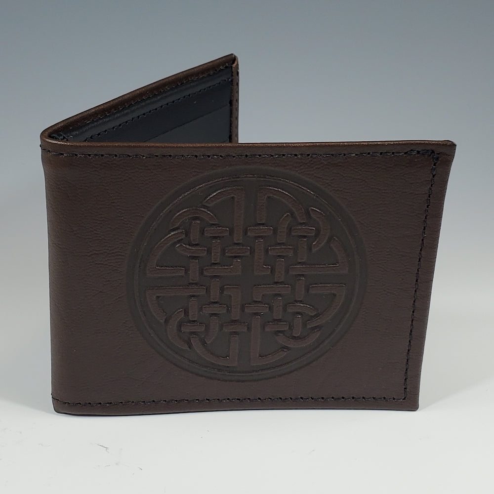 Fine Celtic Knot Wallet in Chocolate Leather - Heart of the Home PA