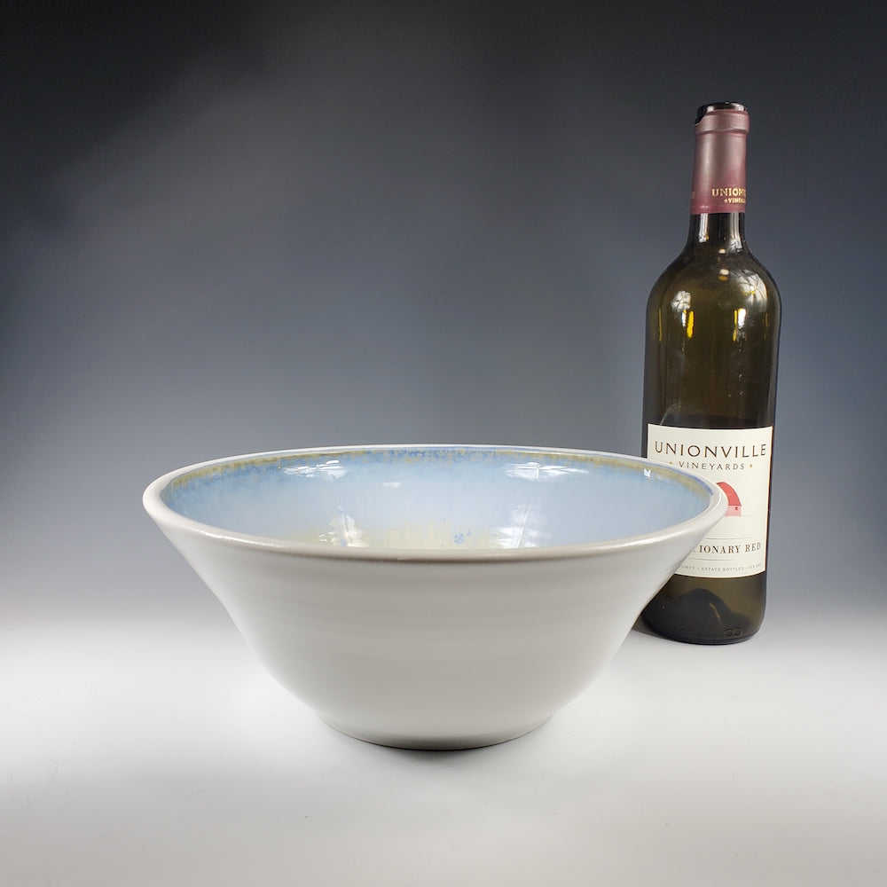 Small Serving Bowl in Ivory White Blue - Heart of the Home PA