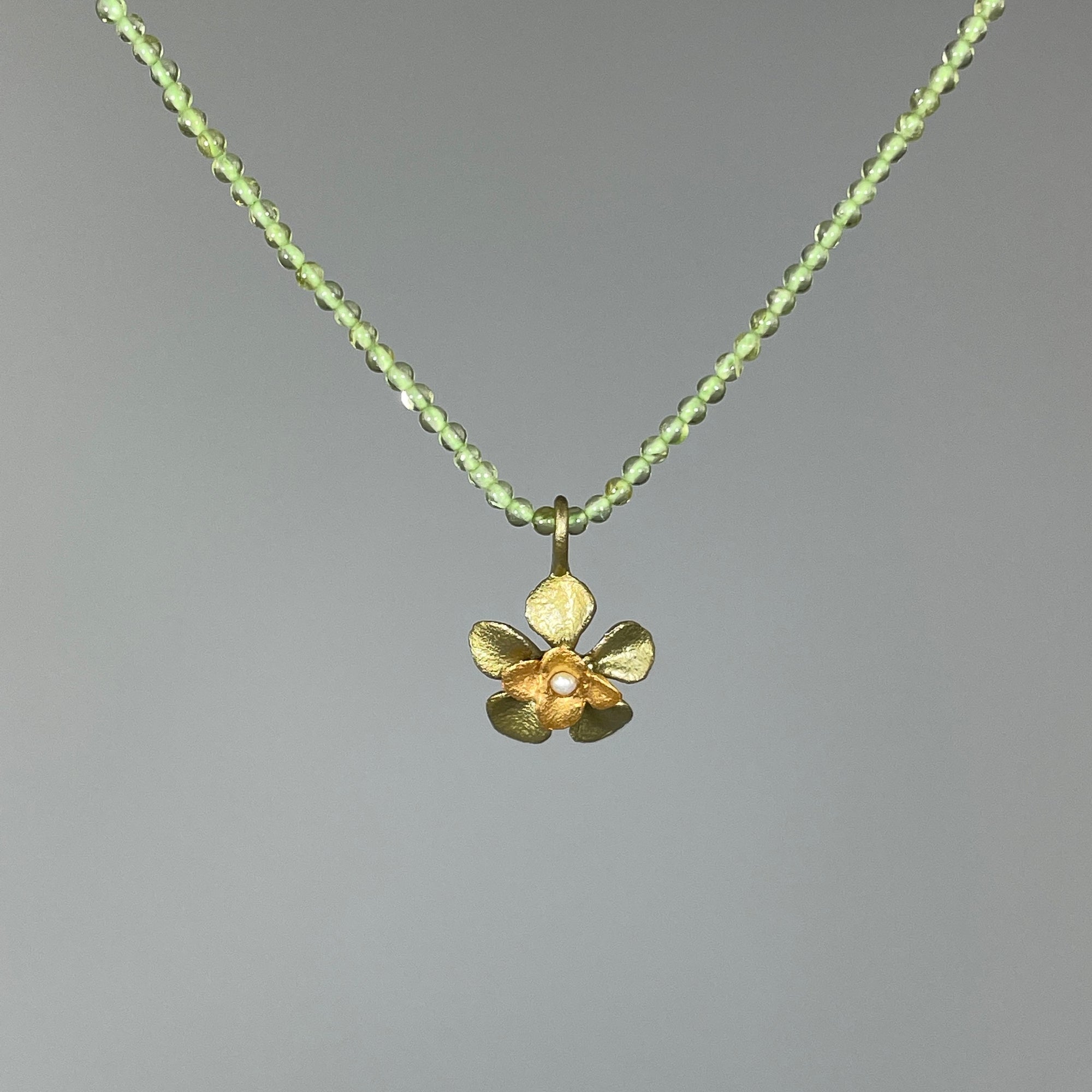 Desert Flower Pendant on Peridot Necklace - Heart of the Home PA