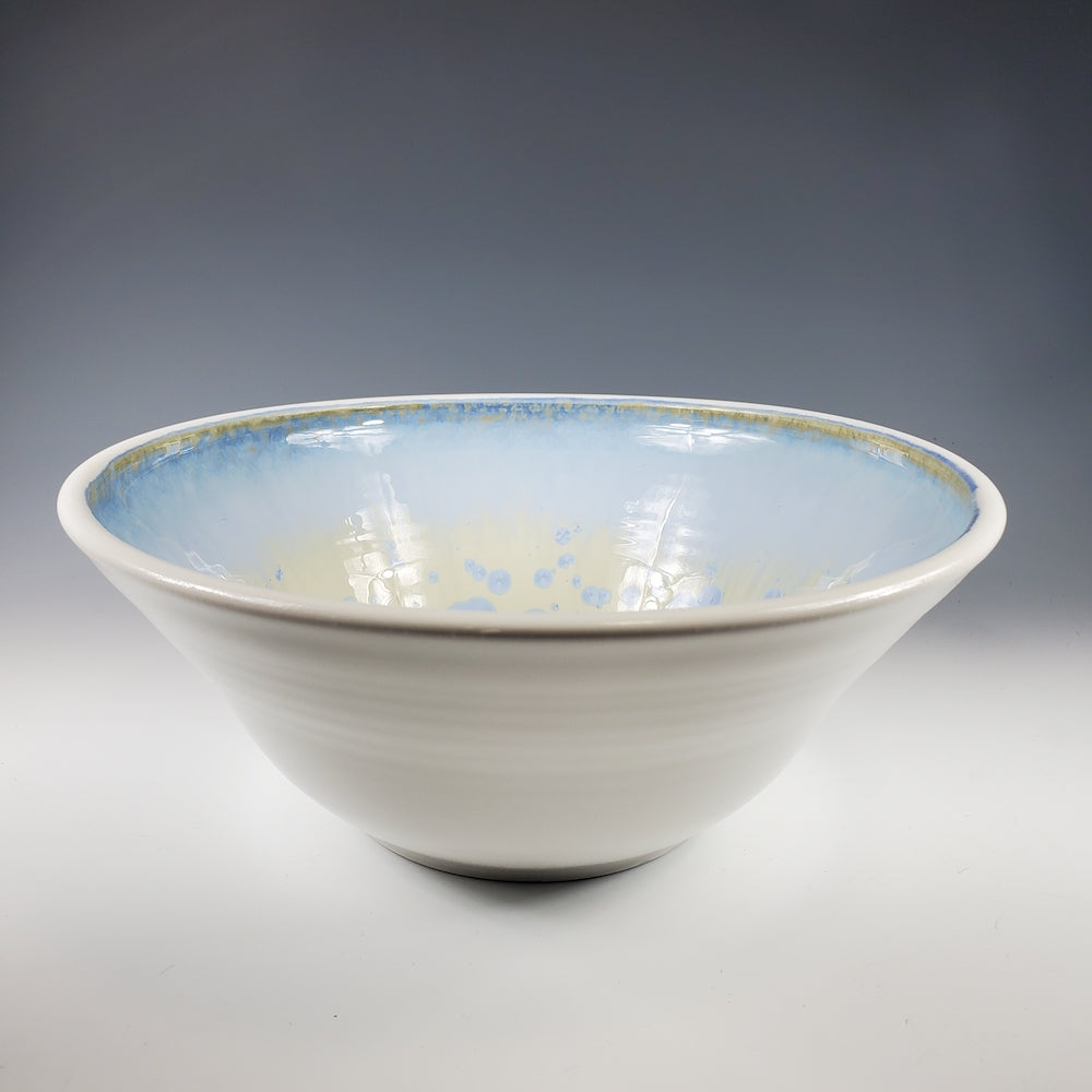 Small Serving Bowl in Ivory White Blue - Heart of the Home PA