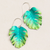 Monstera Leaf Earrings in Green - Heart of the Home PA