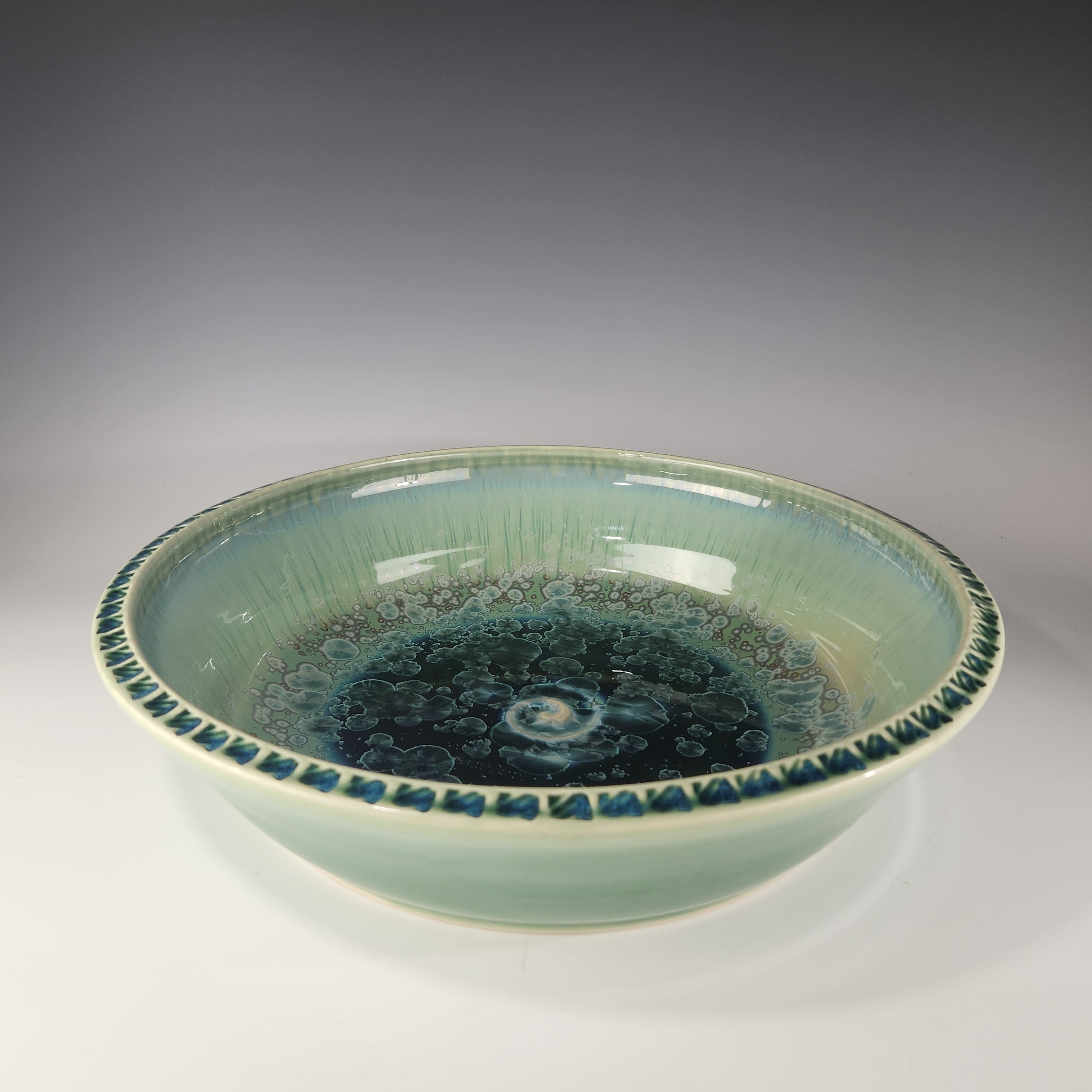 Large Textured-Rim Platter in Patina Green - Heart of the Home PA