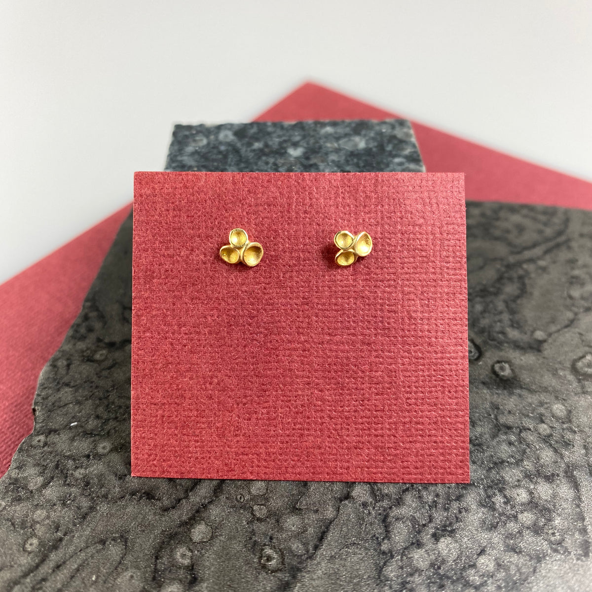 Petite Tripod Post Earrings in Gold Vermeil - Heart of the Home PA