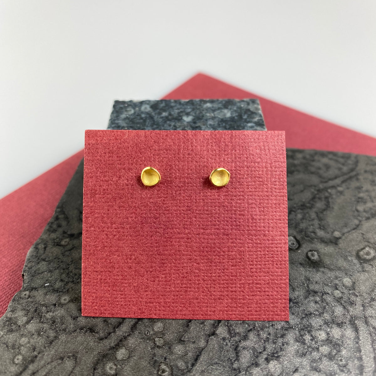 Small Pod Post Earrings in Gold Vermeil - Heart of the Home PA