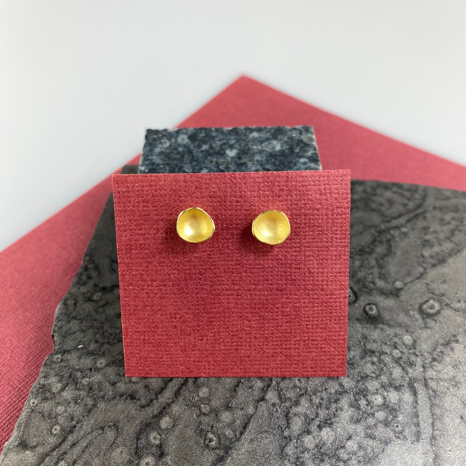 Large Pod Post Earrings in Gold Vermeil - Heart of the Home PA