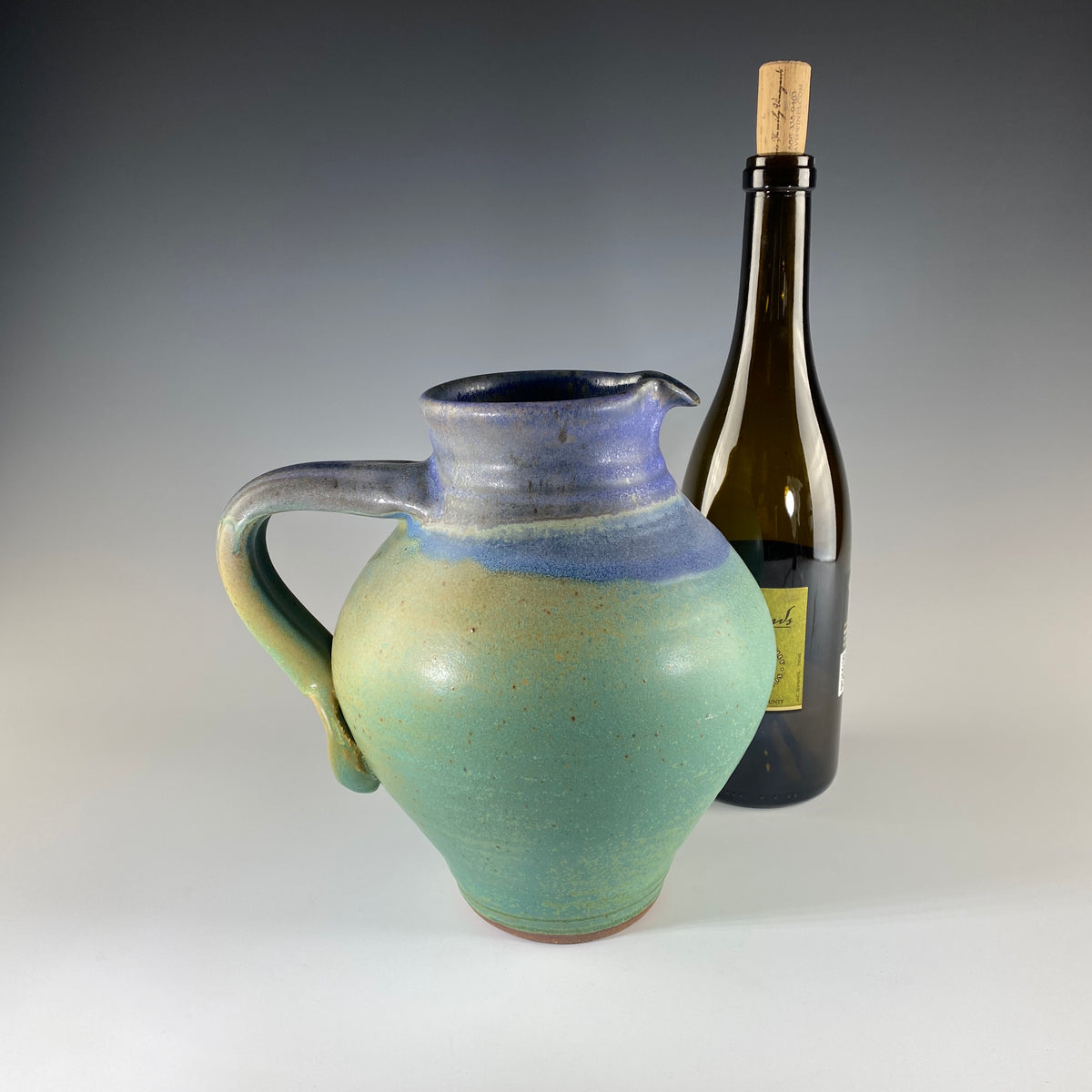 Small Round Pitcher in Turquoise &amp; Lavender - Heart of the Home PA