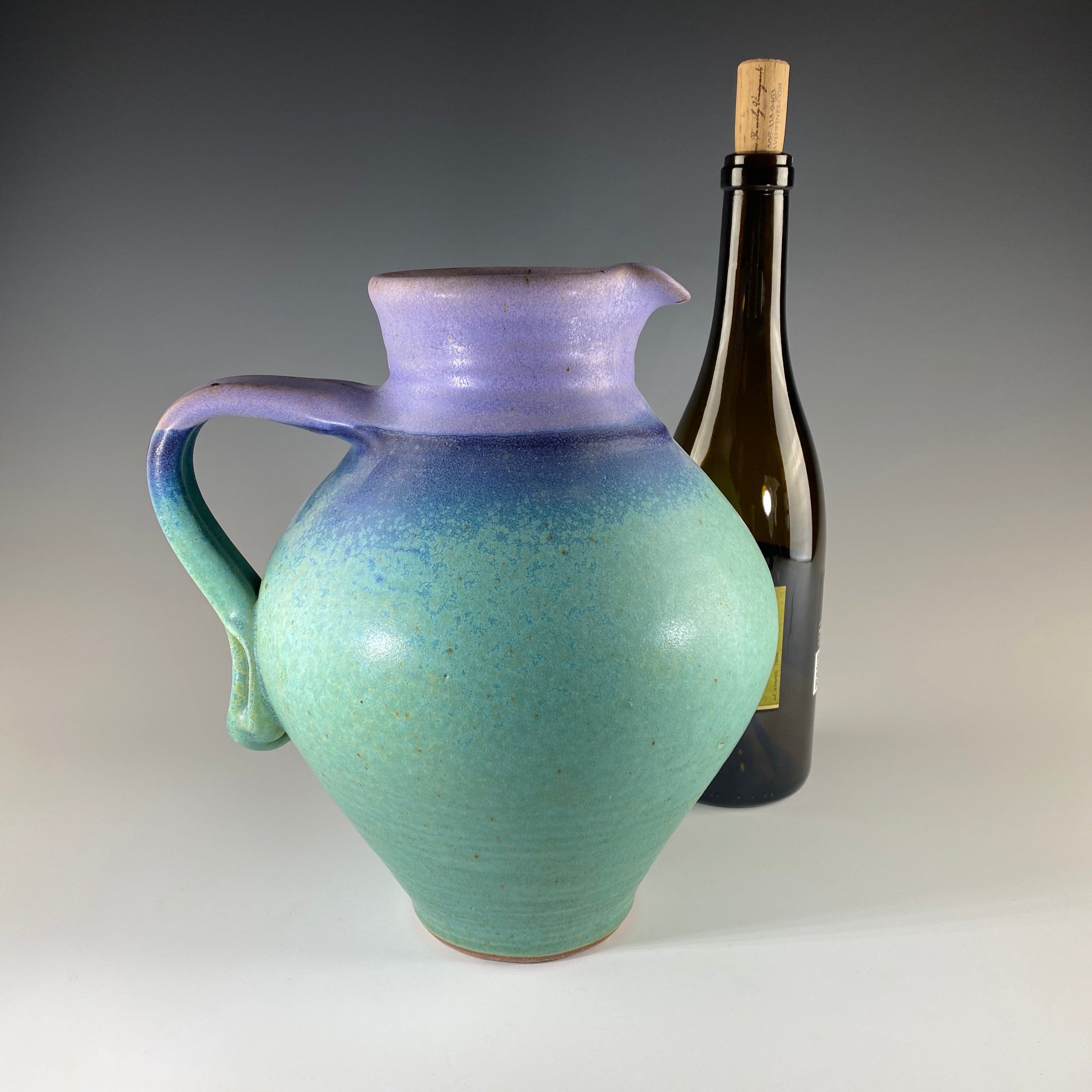 Large Round Pitcher in Turquoise & Lavender - Heart of the Home PA