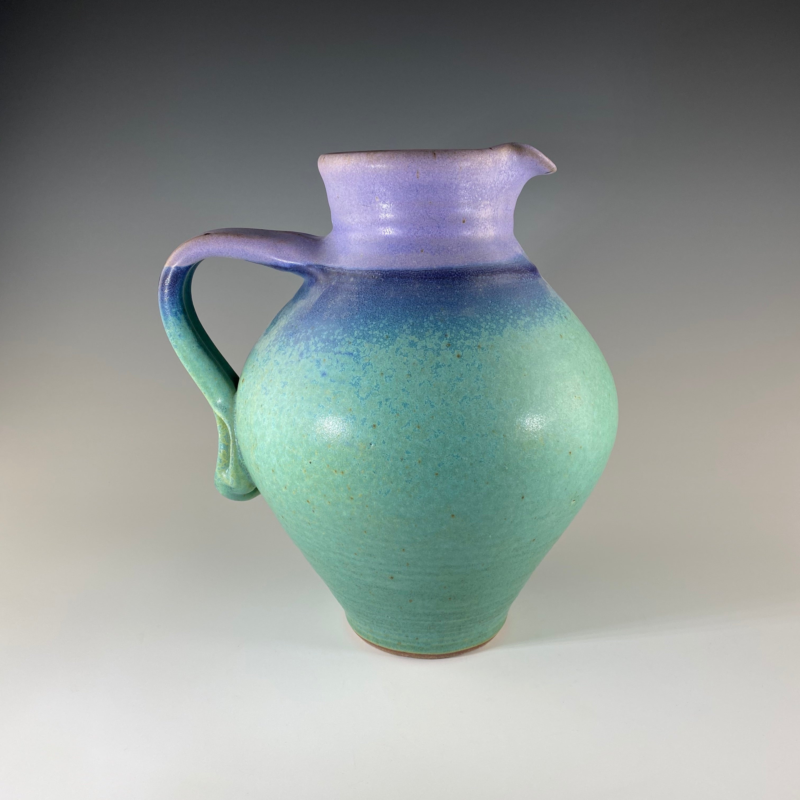 Large Round Pitcher in Turquoise & Lavender - Heart of the Home PA