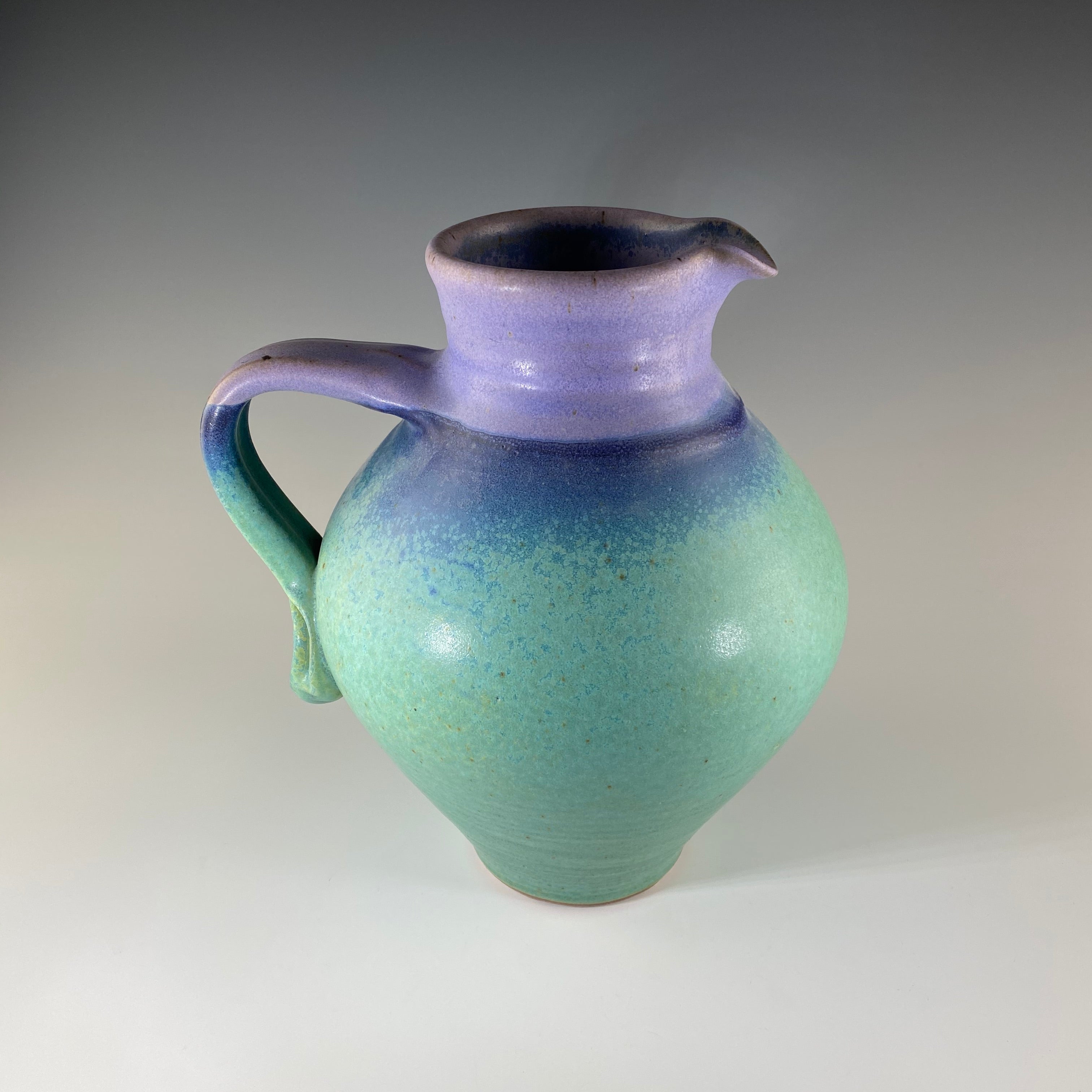 Large Round Pitcher in Turquoise & Lavender - Heart of the Home PA