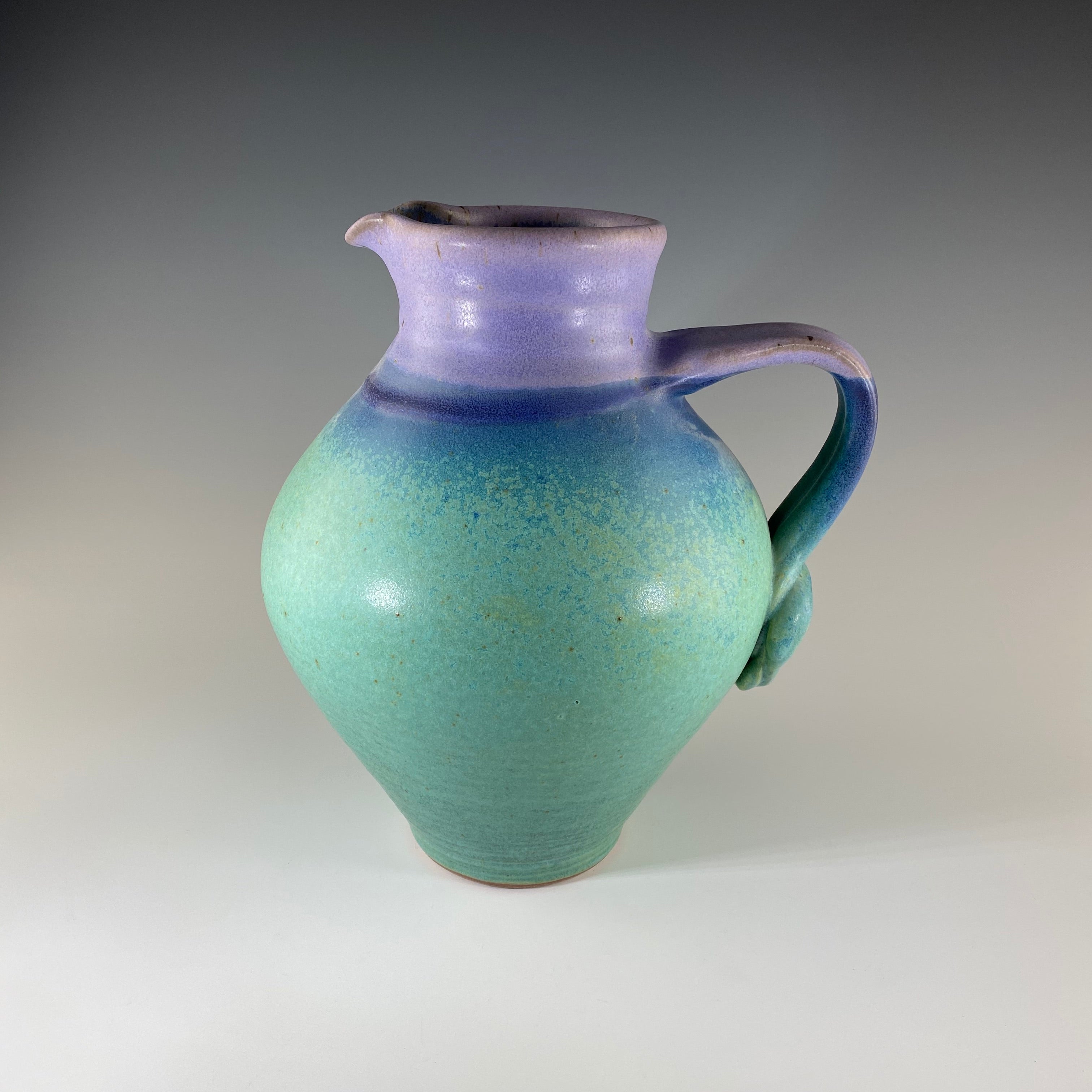 Large Round Pitcher in Turquoise & Lavender - Heart of the Home PA