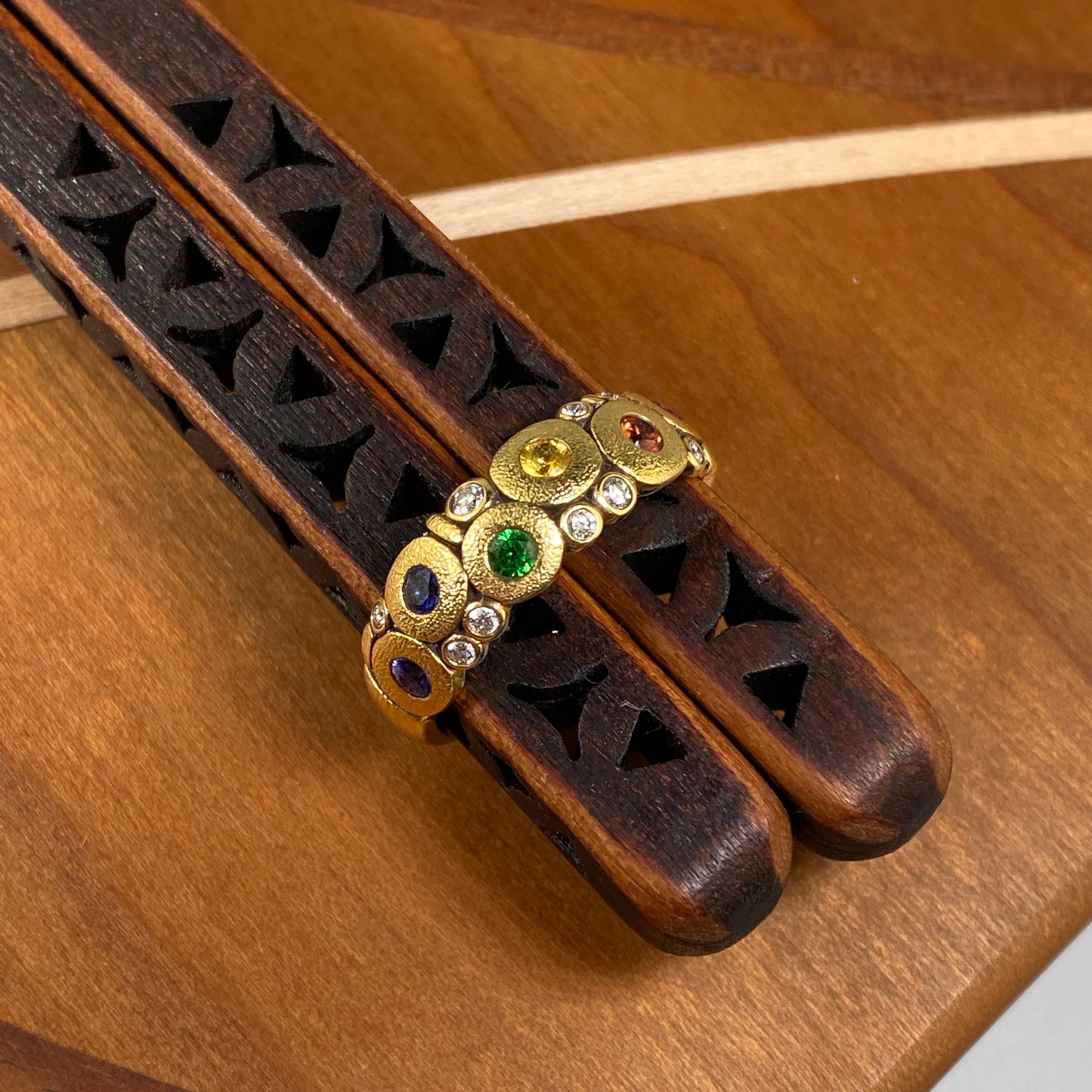 Candy Ring in Gold with Rainbow Sapphires - Heart of the Home PA