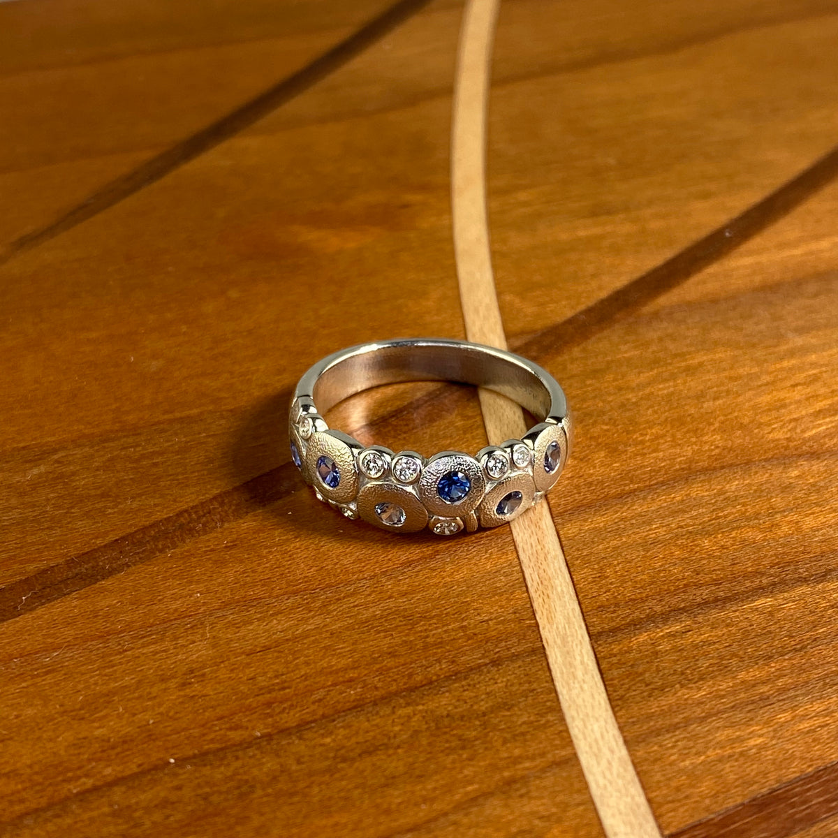 Candy Ring in Platinum with Blue Sapphire - Heart of the Home PA