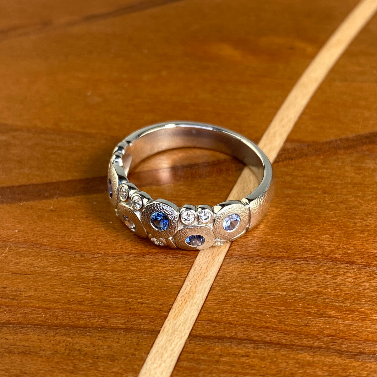 Candy Ring in Platinum with Blue Sapphire - Heart of the Home PA