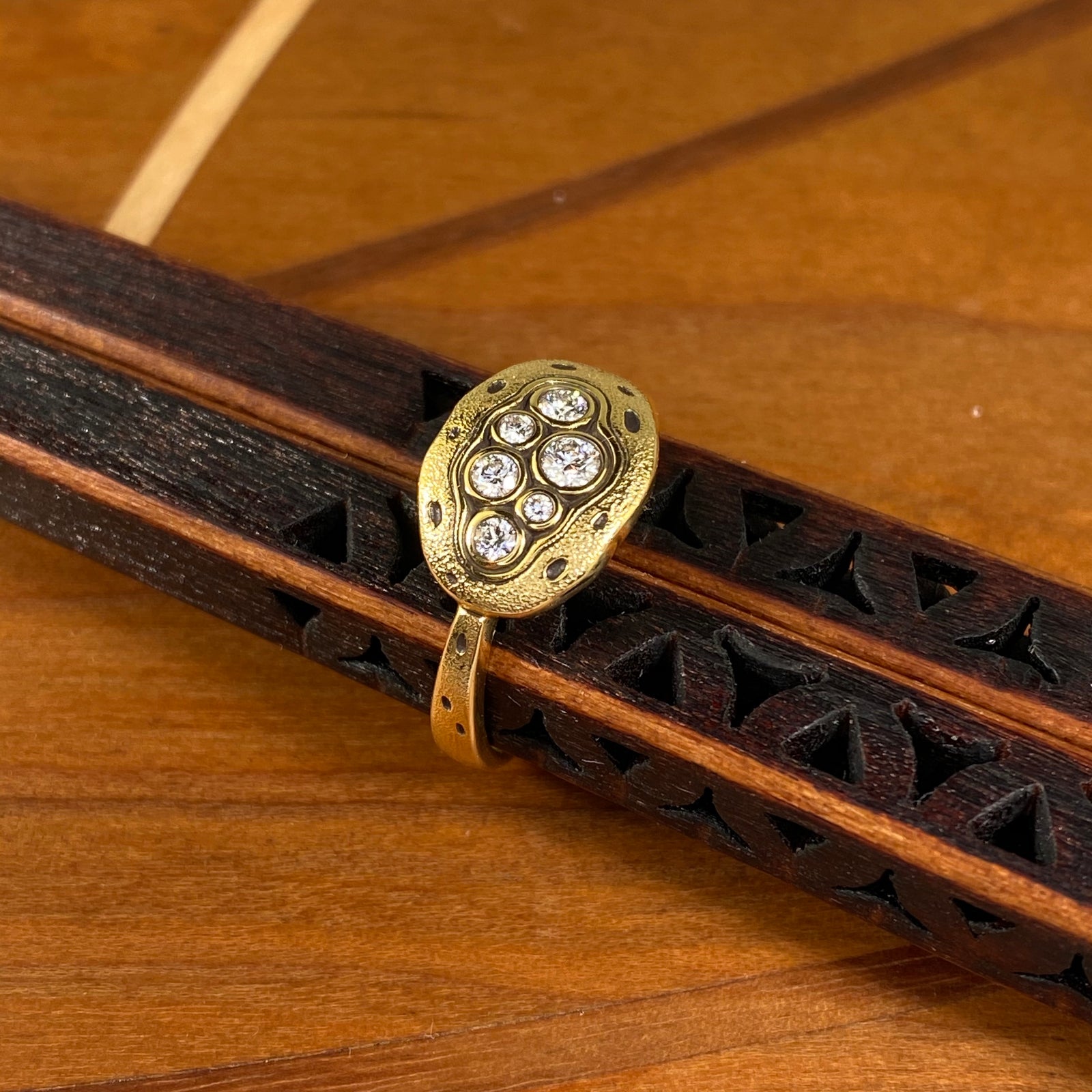 Little Pool Ring in Gold with White Diamond - Heart of the Home PA